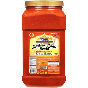 Rani Kashmiri Chilli Powder (Deggi Mirch,Low Heat) Ground Indian Spice 80oz (5lbs) 2.27kg PET Jar ~ All Natural | Salt-Free | Vegan | Kosher | Gluten Friendly | Perfect for Deviled Eggs & Other Low Heat Dishes