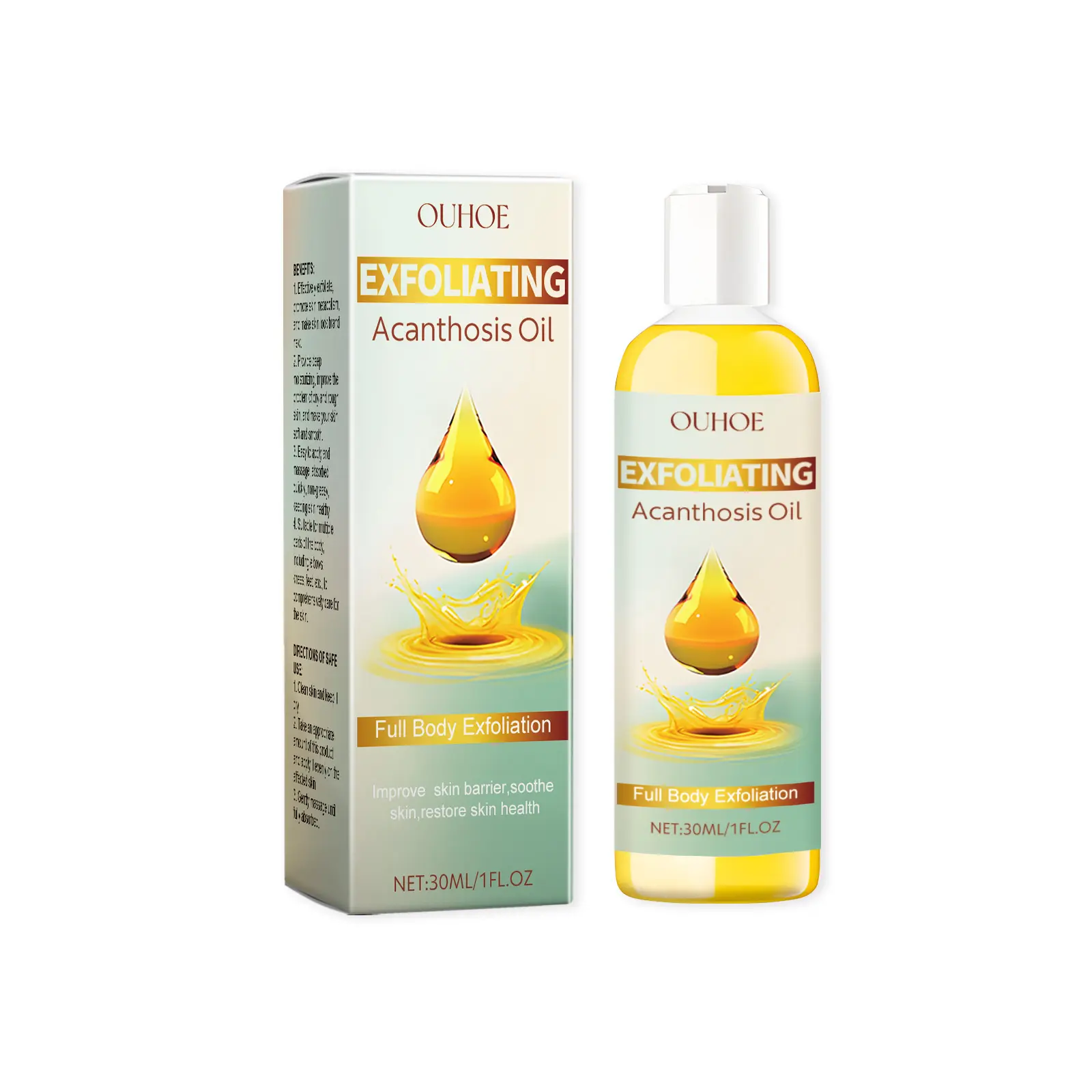 OUHOE Exfoliating Keratosis Oil with Nicotinamide Aloe Vera & Glycerin for Gentle Exfoliation Brightening & Skin Health 30ml/1oz Body Care