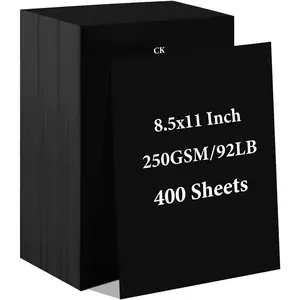 400 Sheets Black Cardstock 8.5" x 11", 92lb/250gsm Black Card Stock, Thick Card Stock Paper, Heavy Cardstock Paper for Printer, Resume, Scrapbooks, Art, Crafts, Business Cards