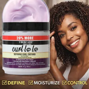 Curl Defining Custard with Curl Enhancing Formula for Curly, Coily & Wavy Hair – Moisturizing Curl Cream with Frizz Control