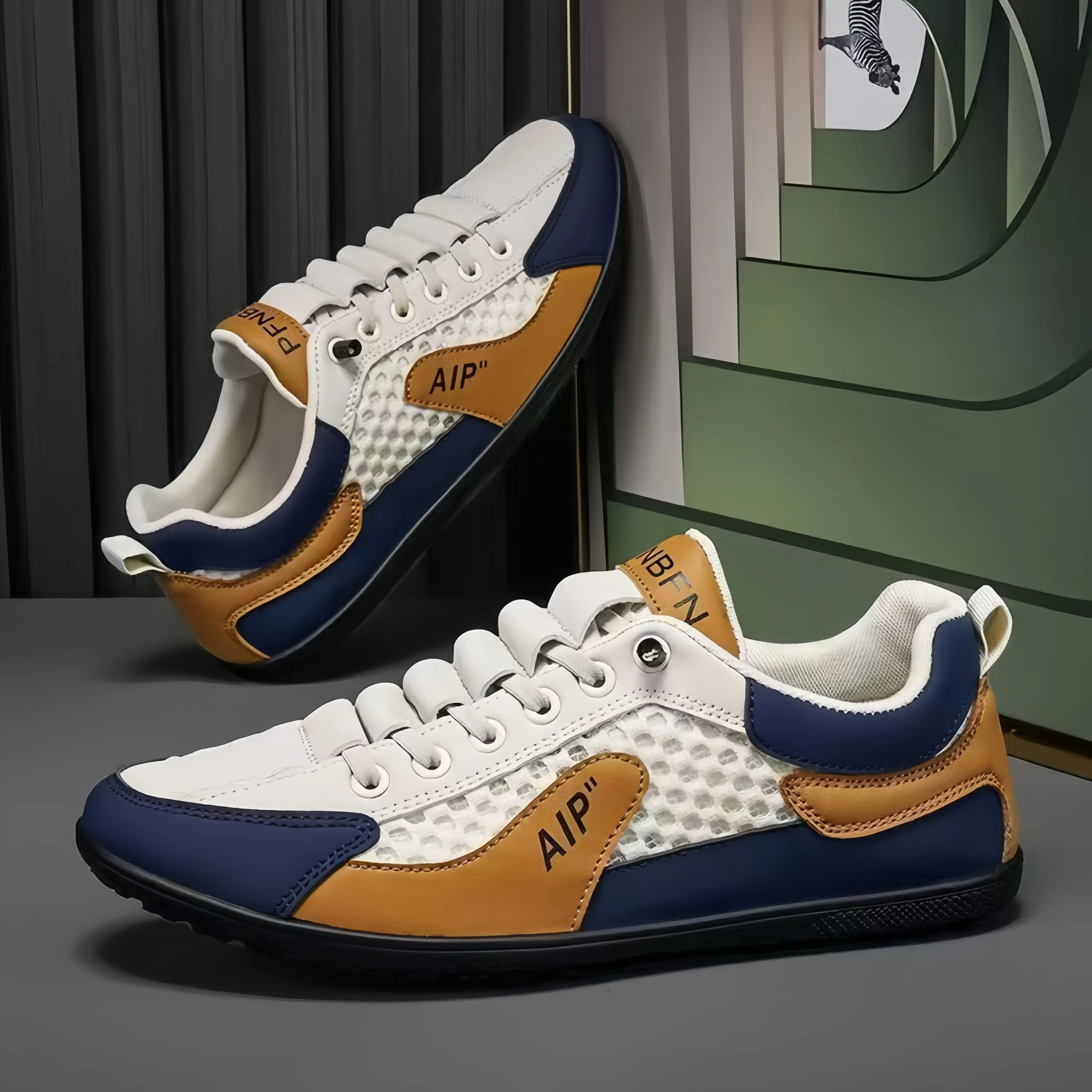 Men's Slip-On Loafers, Breathable Low Top Walking Footwear with Anti-Slip Soles for Casual Outdoor and Daily Training, Athletic, Walking Trainers