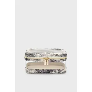 Noir Cypress Toile PVC Small Vanity Case