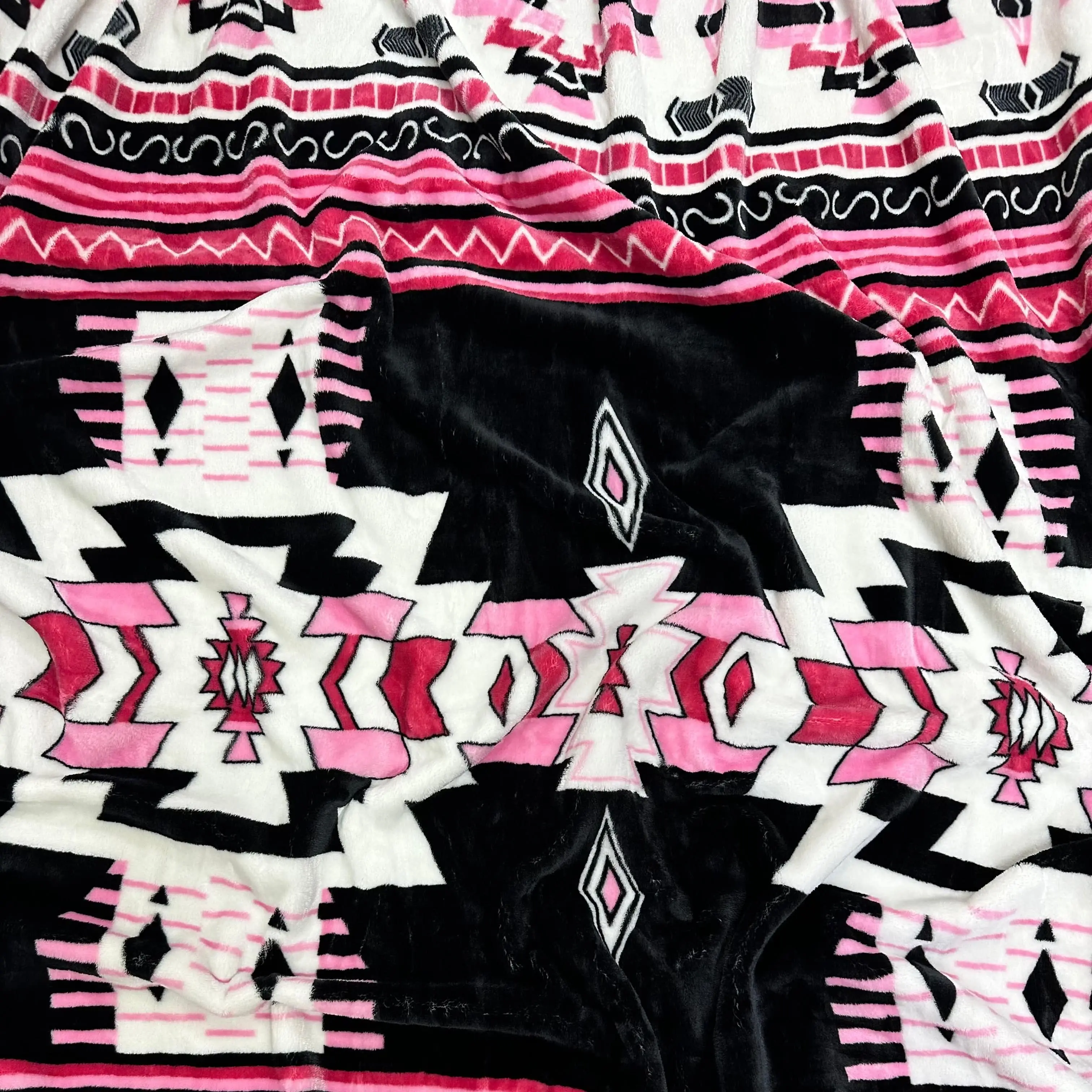 Pink Southwestern Pattern Oversized Blanket 82"x90"