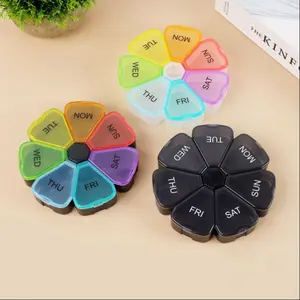 7-grid Pill Storage Box, 1 Count Portable Pill Organizer, Pill Storage Box for Home Office Travel, Home Organizer for Vitamin & Healthcare