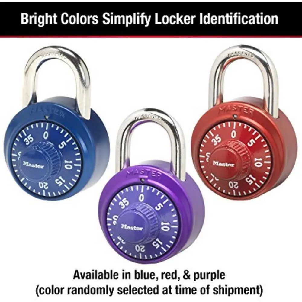 1530DCM Combination Padlock, 48mm Wide Body, 7mm Shackle, Anti-Shim Locking, Keyless, for School & Gym Lockers