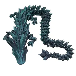 Large Crystal Dragon Articulating Gift 3D Printed Multicolor Cinderwing3D Christmas Large 3D