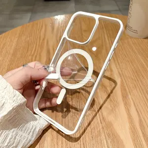 Compatible with iPhone 17 Air/17 Pro/17 Pro Max Phone Case, Transparent Magnetic Phone Case, Compatible with MagSafe, Slim Transparent Non - Black, White, Blue, Pink, Gray