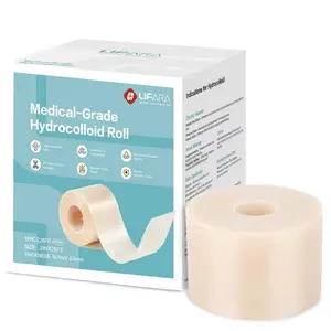 LIFARA Hydrocolloid Roll for Wound Care - Cut-to-Size, Extra Large Hydrocolloid Patch Bandages with Self-Adhesive, Ultra Absorbent, Flexible & Waterproof, First Aid Kit Essential (2in*26ft, 19.7mil/ 0.5mm Thickness))