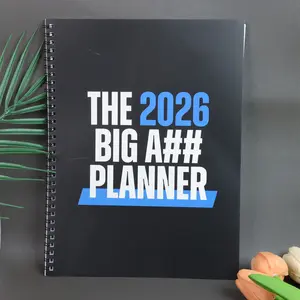 2026 Monthly Planner Calendar, January to December, Thick Paper, Elastic Cover, Durable Spiral Binding, Storage Pocket, Gift Idea