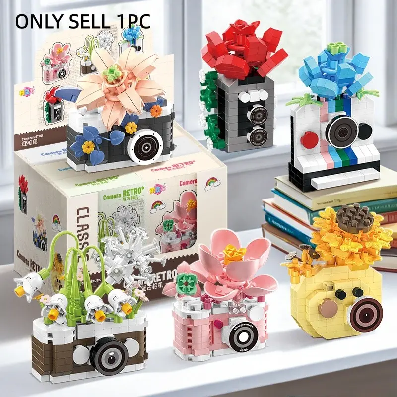 300+pcs Vintage Camera Building Blocks, Building Block Sets, DIY Puzzle Toy, DIY Kits, Stress Relief, Creative 3D Model Kit, Perfect Gift for Women's Day & Christmas
