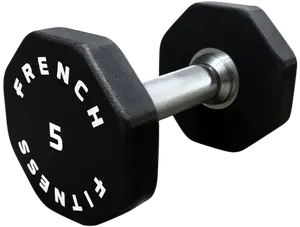 French Fitness Urethane 8 Sided Hex Dumbbell 5 lbs - Single (New)