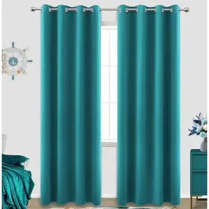 KOUFALL Teal Curtains 84 Inch Length for Living Room 2 Panels Set Grommet Pair Window Treatments Blackout Insulated Drapes Darkening Thermal Curtain for Bedroom 84 Inches Long