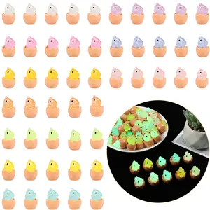 50 Counts Luminous Mini Resin Dinosaur Glow in Dark Mini Dinosaur Figures Miniature Dinosaur Toys Tiny Dinosaur Toy Set for Birthday Party Home Bedroom Decoration Toppers Teens