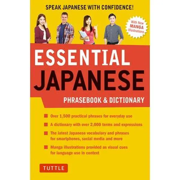 Used Essential Japanese Phrasebook & Dictionary - Good Language Learning Tool, Soft Covers, Manga Illustrations, Japan Travel Tips (English Paperback)