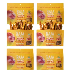Baja Snacks Organic Dried Mango - Vegan, Gluten-Free, Unsweetened, No Sugar Added, Non-GMO Snack (3 oz, Pack of 6)