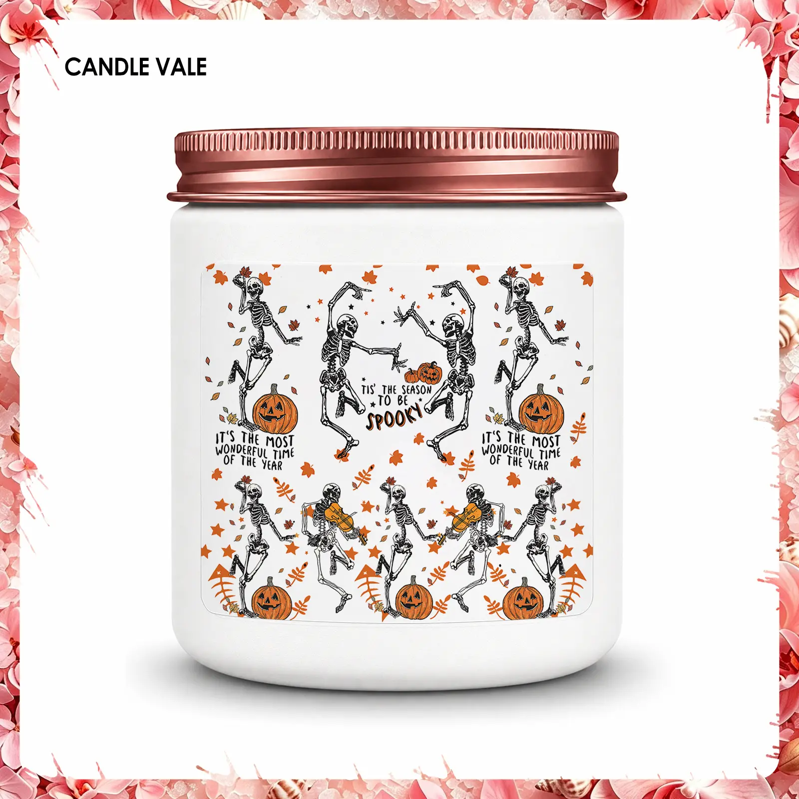 6Pc Handmade Soy Candle Set, Dancing Skeleton and Pumpkin Halloween Design, Spooky Gift for Women Men, Halloween Birthday Party Gift, Bedroom Living Room Home Decor