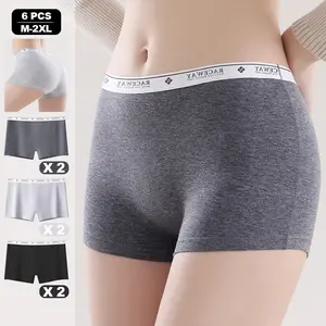 6PCS Women's Underwear Cotton Boyshort Panties Full Coverage Boxer Shorts Briefs Cheeky Panty