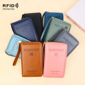 Travel Passport Wallet with Phone Pocket and RFID Protection, Secure Zipper Closure, Multi-Card Slots, Organized Boarding Pass and Cash Compartments, Compact Travel Essentials for Women and Men