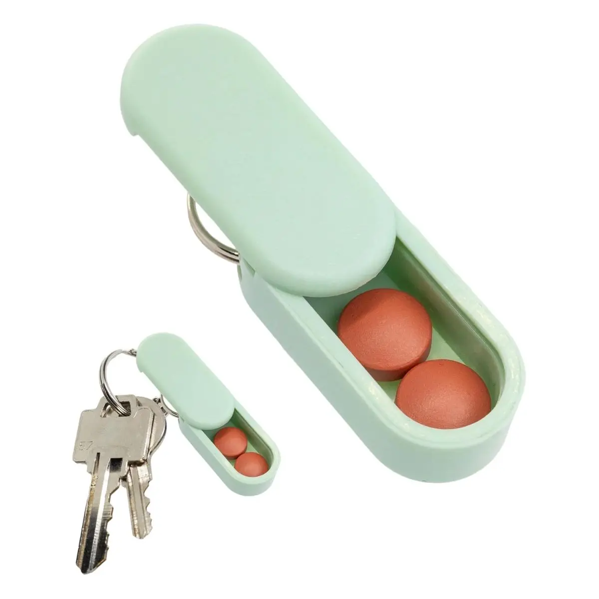 Mini Pill Case Keychain – Tiny Magnetic Travel Pill Holder for Keys, Purse, Gym & Car