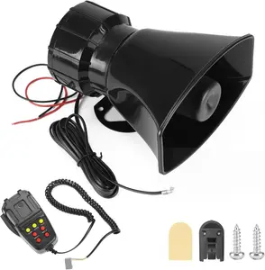 Instant Deterrence! 100W High-Decibel Vehicle Horn System — 7 Special Sound Effects — 12V High-Power Horn, Universally Compatible with Trucks and Construction Vehicles