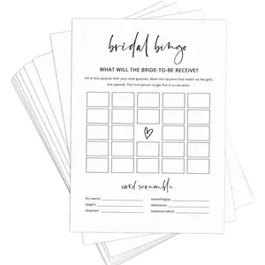 Bridal Shower , Bridal Shower  for 50 Guests, 50 Cards, Minimalist