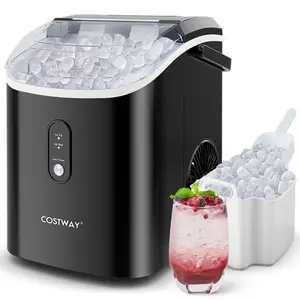 COSTWAY - Nugget Countertop Ice Maker with Soft Chewable Pellet Ice-Black