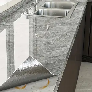 Roll [23.62 * 393.70 in ] self-adhesive marble stickers-realistic marble texture, waterproof and oil-resistant finish for kitchen countertops, bathroom walls, furniture-ready-to-use home decor