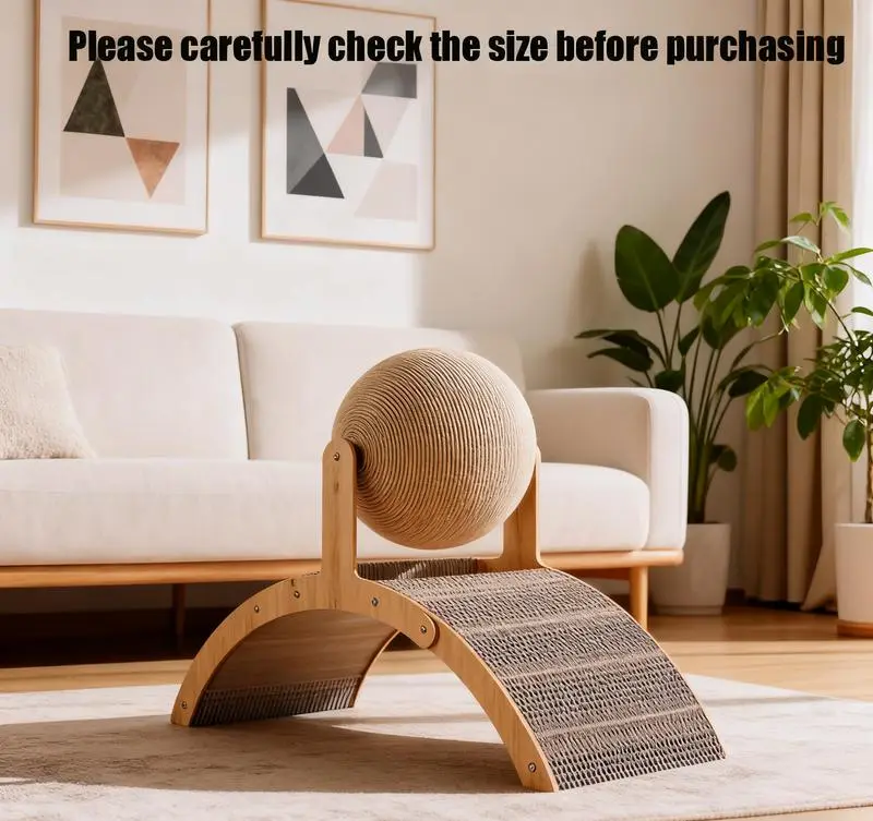 Cool Arch Bridge & Ball Scratcher Durable Natural Sisal Rope Ball with Wood Stand Wear Resistant Scratching Post cool cat stuff indoor cat accessories cat toys cat accessories