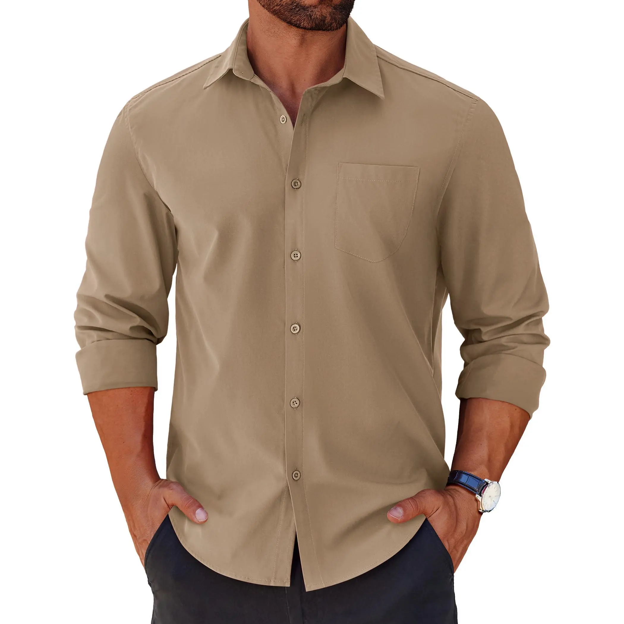 white christmas dresses Men's Casual Long Sleeve Dress Shirt