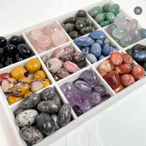 [Video Order]100g Natural Crystal Tumbles/Material：Blue Onyx，Rose Quartz，Black Obsidian，Mookaite Jasper，Blue Moon Stone，Blue Aventurine，Green Aventurine，Kambaba Jasper，Fluorite，Dragon blood stone，Amethyst，Labradorite and so on.