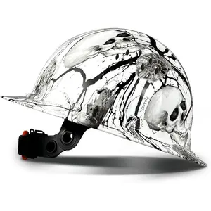 Carbon Fiber Hard Hat, Full Brim Safety Hard Hat with 6-Point Ratchet Suspension & Chin Strap, Vented Industrial Construction Hat for Men & Women