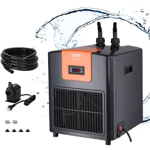 VEVOR Aquarium Chiller 150 Gallon, 1/2 HP Water Chiller for Hydroponics, Fast Cooling for Fish Tank, Axolotl, Coral Reef, Quiet Refrigeration Compressor, Titanium Evaporator, Complete Fittings