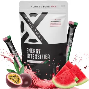 CardoMax Energy Drink Packets – Wavecrusher Liquid Preworkout Sticks – Energy Boost – 15 Sugar-Free Caffeine Packs with BCAA, Vitamin B12, B6 & B3 – Zero Calorie, Vegan, Keto Performance Supplement for Men and Women