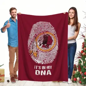 1pc, Retro Indian and Fingerprint DNA Logo Printed Blankets, Flannel Blanket, Soft and Warm, All-Season Blanket, Suitable for Sofa, Bed, Office, Camping, Christmas, Best Gift for Friends and Family