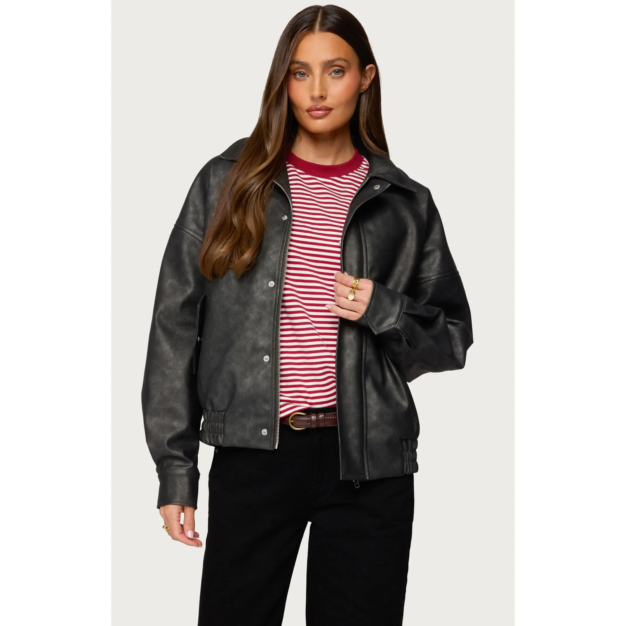 Edikted Women's Mori Oversized Faux Leather Jacket