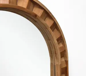 LuxenHome Natural Wood Arch 35.43" H x 23.32" WWall Mirror