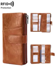 Women's Wallet with 23 Card Slots, Large Capacity RFID Blocking, Trifold Design with Zipper Pocket and Coin Purse, It's an ideal gift for her, Christmas gift, Valentine's Day gift, ideal gift, Multi Functional Wallet