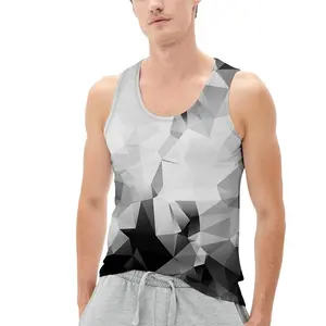 Men's 2 Pack Gradient Tank Top -Cool Summer Men's Tank Top 2 Pack - 3D Geometric & Fluid Marble Print Sleeveless Top