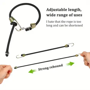 Elastic Bungee Cord Set with Hooks, 4/8pcs Durable Multi-Purpose Tie-Downs for Camping, Outdoor Gear & Equipment Accessories