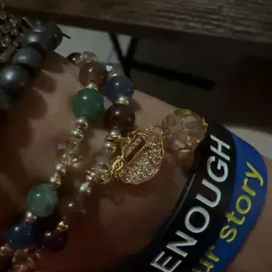 Double Layer Rainbow Tourmaline Round Bead Bracelet, Bohemian Jewelry for Daily Wear, Yoga, Gifting, Featuring Longevity Lock Charm, Color Design