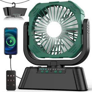 20000mAh   Camping Fan, Rechargeable Portable Fan with Light & Remote, Auto Oscillating, 4 Timer, ,  Quiet Tent Fan for Outdoor  Travel Gear Essentials Power Outages