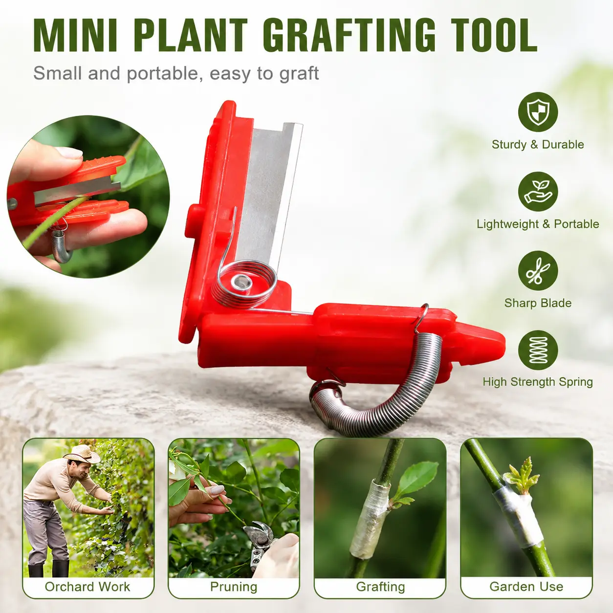 1pc Thumb Garden Pruning Tool - Sharp Blade, Adjustable Stainless Steel Spring, for Plant Trimming & Produce Harvesting, Adjustable Spring, Thumb Tool