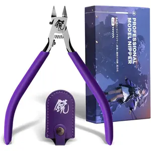 Model Nippers,Gundam Model Tools for Beginners to Repair and Fix Plastic Models, Ultra-thin Single-edged Non-slip Grip,4.7 Inch  Cutters for Gunpla Model Building