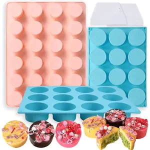 Cake Puck Mold Set, 2 Different Sizes  Covered Cake  Molds, 24-Cavity and 12-Cavity Round Cake Pop Molds with 2 Spatulas for DIY Cake Cores,  Desserts,Cakepucks