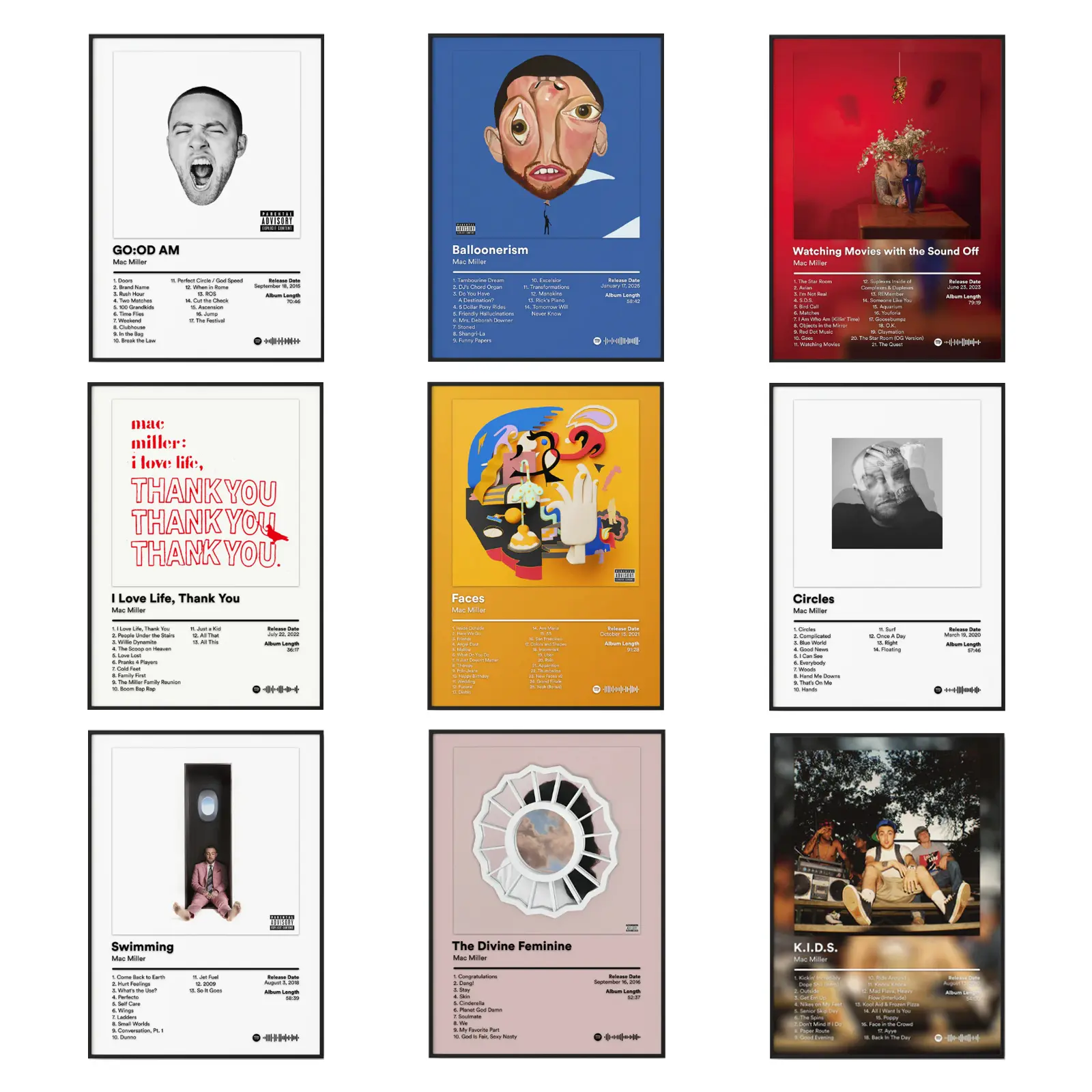 M-MAC MILLER Iconic Rap Album Aesthetic Poster Gift for Rap Fans Music Lover Gift Premium Wall Art Poster Unframed HD Print Home Office Decor Unique