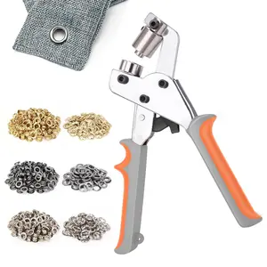 Grommet Tool Kit, 3/8 Inch Eyelet Kit Press Pliers (10mm) Punch Hole Maker Manual Machine with 500pcs Grommets for Tarps Leather Paper Fabric Flag