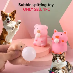 Cute Bubble Pig Pet Toy, Squeeze Release Bubbles, Interactive Stress Relief Fidget Toy, Keeps Your Pet Happy, 1pc Pet Toy