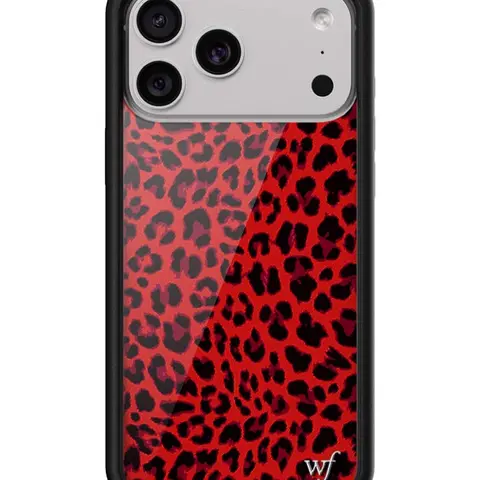 Red Meow | Limited Edition iPhone Case | Raised Protective Black Bumper | Women Owned Small Business | Durable Leopard Fierce Classic Trendy Aesthetic Cute Protection Protective Rubber Custom