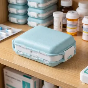 Portable Travel Pill Organizer, Leak-Proof Medicine Storage Box with Multiple Compartments, Mini Plastic Pill Case for Daily Use, Moisture-Resistant & Spill-Proof Portable Medication Container