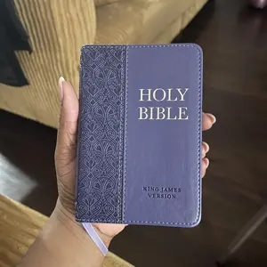 KJV Pocket Bible: Purple Faux Leather with Red Letter Text and Ribbon Marker
